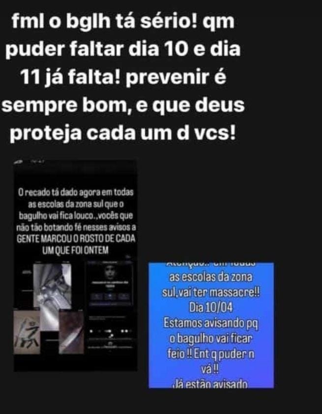 Mensagens de atentando a escolas da zona Sul de Teresina
