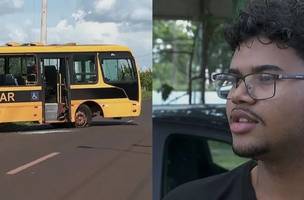 O jovem conseguiu tirar o veículo da rodovia e desviar para o acostamento (Foto: Reprodução)