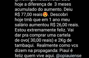Servidor ironiza reajuste salarial que só dá para uma cartela de ovos (Foto: Reprodução)