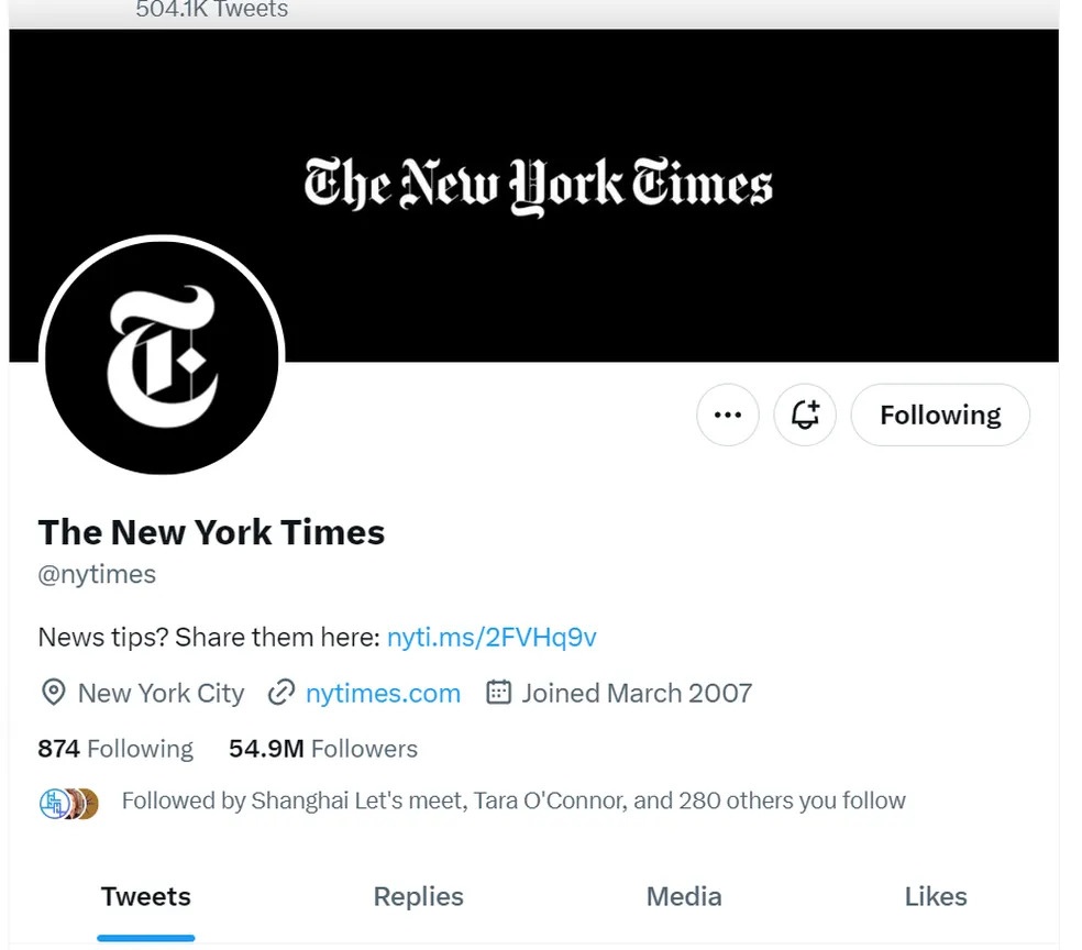 'The New York Times' diz que não vai pagar e perde verificação no Twitter
