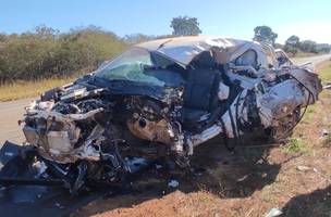 Colisão em Bom jesus deixa homem ferido (Foto: Polícia Rodoviária Federal)