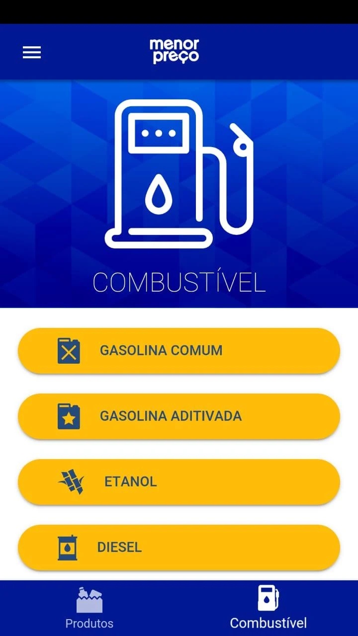 Existe uma seção especial para pesquisar preços de combustíveis