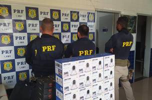 O material foi encaminhado ao distrito policial do município (Foto: Divulgação / PRF)
