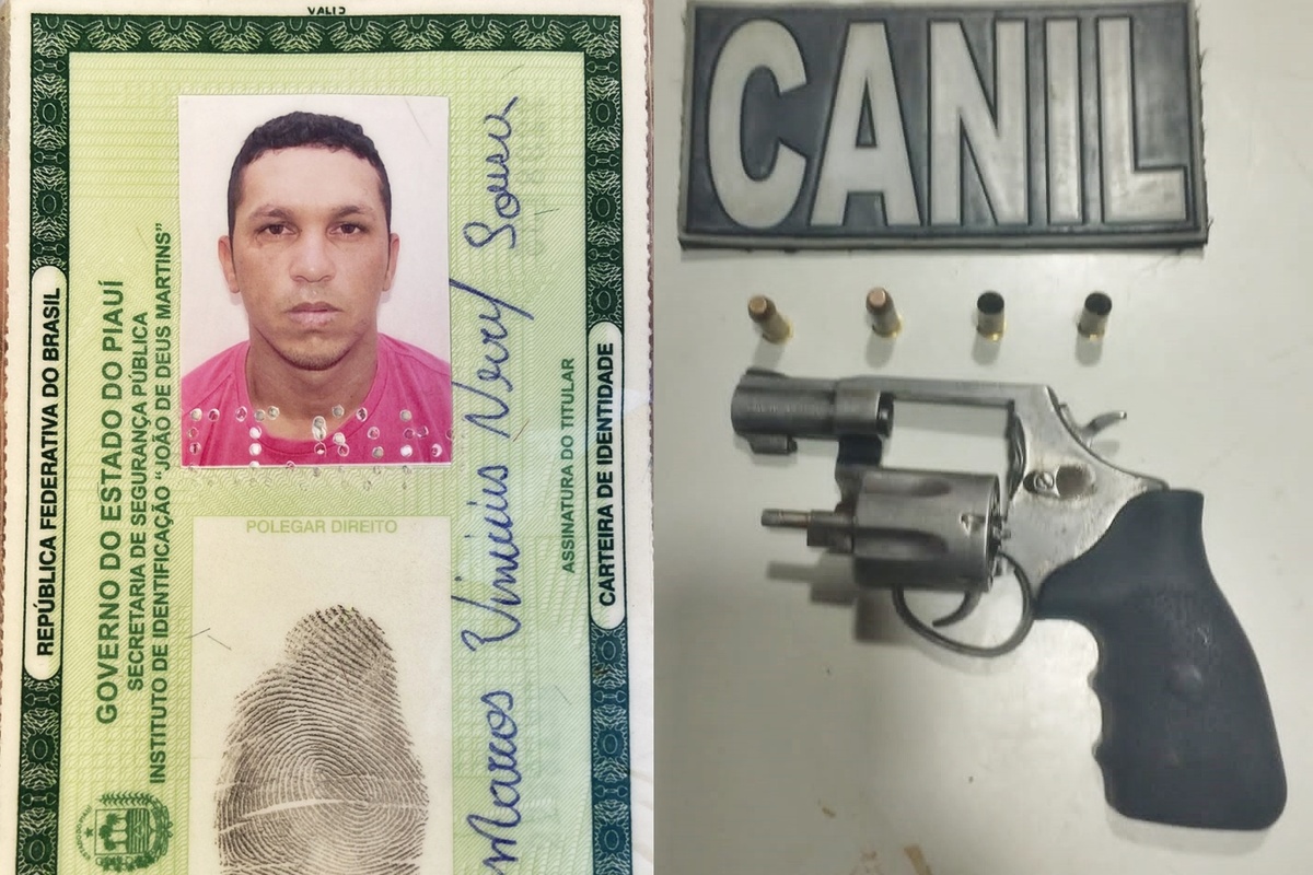O suspeito tinha um revólver calibre 38 com duas munições deflagradas