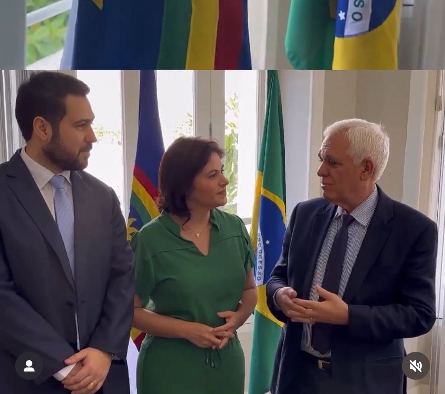 Themistocles buscando “inovação” em Pernambuco no combate ao crime. Aqui ele e a vice governadora