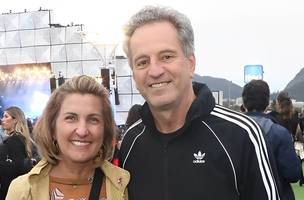Angela Machado junto com o marido e presidente do Flamengo, Rodolfo Landim (Foto: Reprodução)