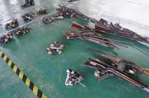 As armas pré destruídas serão enviadas ao Ceará para serem completamente desfeitas em uma siderurgica (Foto: Governo do Piauí)
