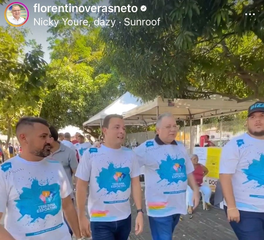 Deputado Florentino em evento esportivo em Teresina. Quer também ser visto como opção à prefeitura?