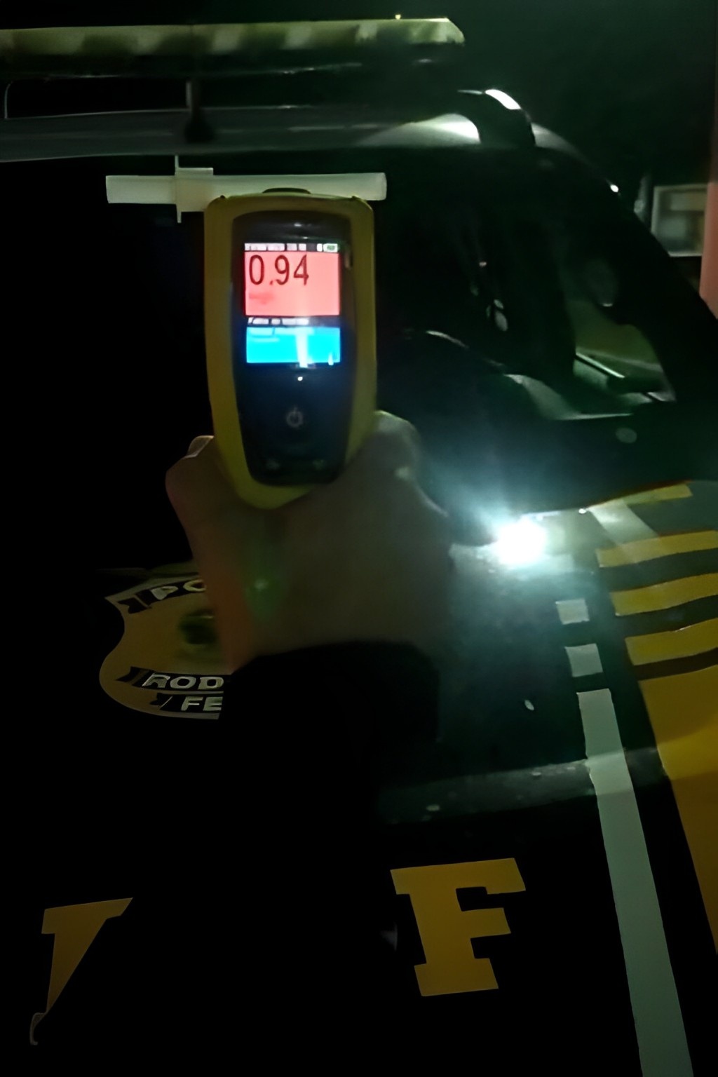 O teste mostrou teor de 0.94 miligramas de álcool por litro de ar expelido pelos pulmões