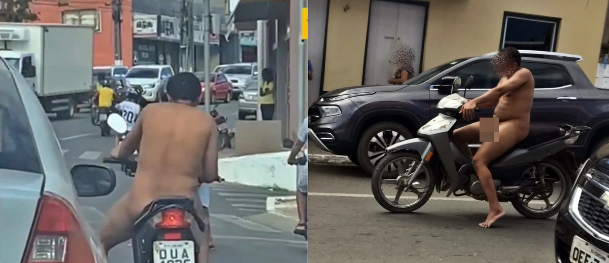 Olha ele ali. Completamente nu, sem medo de ser feliz - ou preso