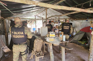 Polícia Federal e IBAMA combatem extração ilegal de minérios em terra Indígena (Foto: Polícia Federal)