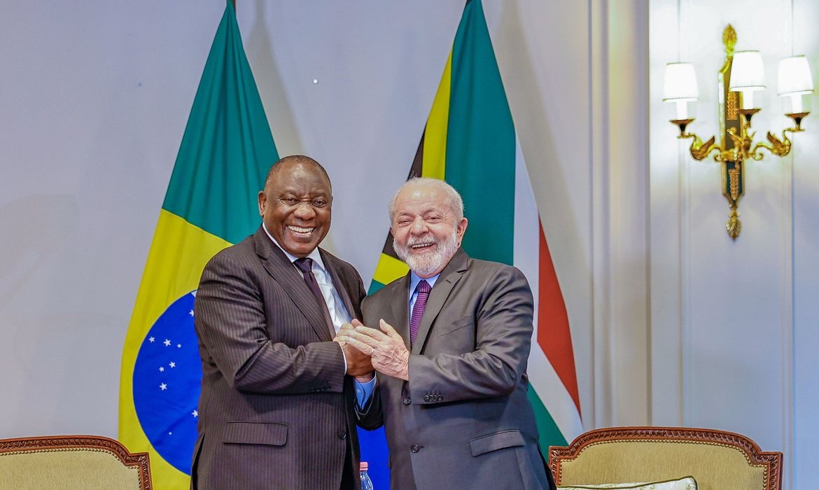 Presidente Lula e o presidente da África do Sul, Cyril Ramaphosa