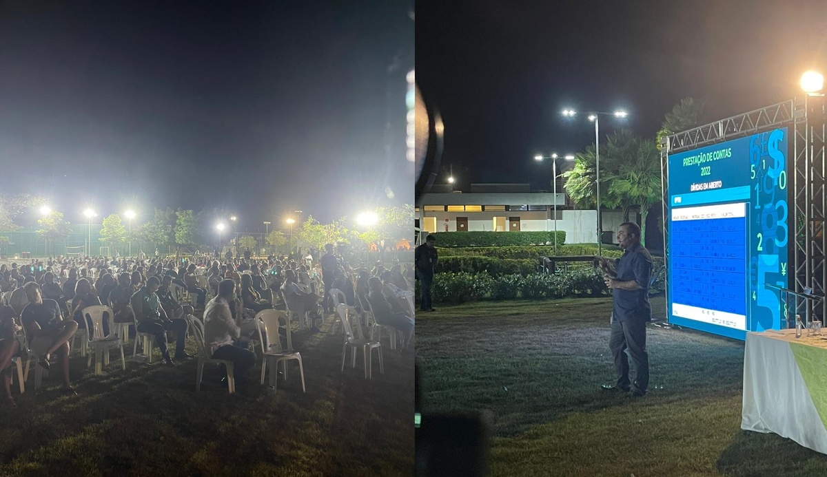 A assembleia geral feita ao ar livre para cobrar explicações sobre o rombo no Alphaville