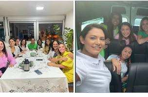 Margarete e Michele Bolsonaro durante a campanha eleitoral de 2022 (Foto: Reprodução)