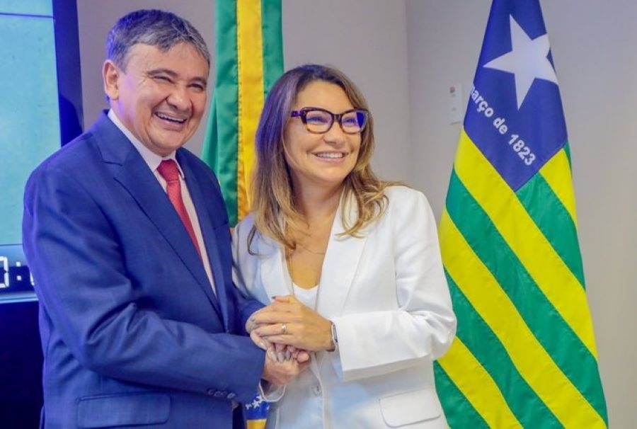 Ministro Wellington Dias e a primeira-dama Janja