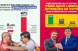 Os dois candidatos fizeram propaganda do desempenho com apoio do PT (Foto: Reprodução)