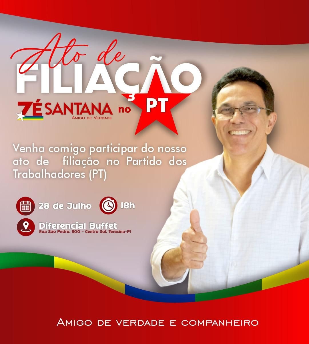 Zé Santana, deixa o MDB, que morde no governo estadual cargos e obras, e se filia ao PT. Será que é para ter mais e mais? Ele está na falida (para os interesses coletivos) Agespisa