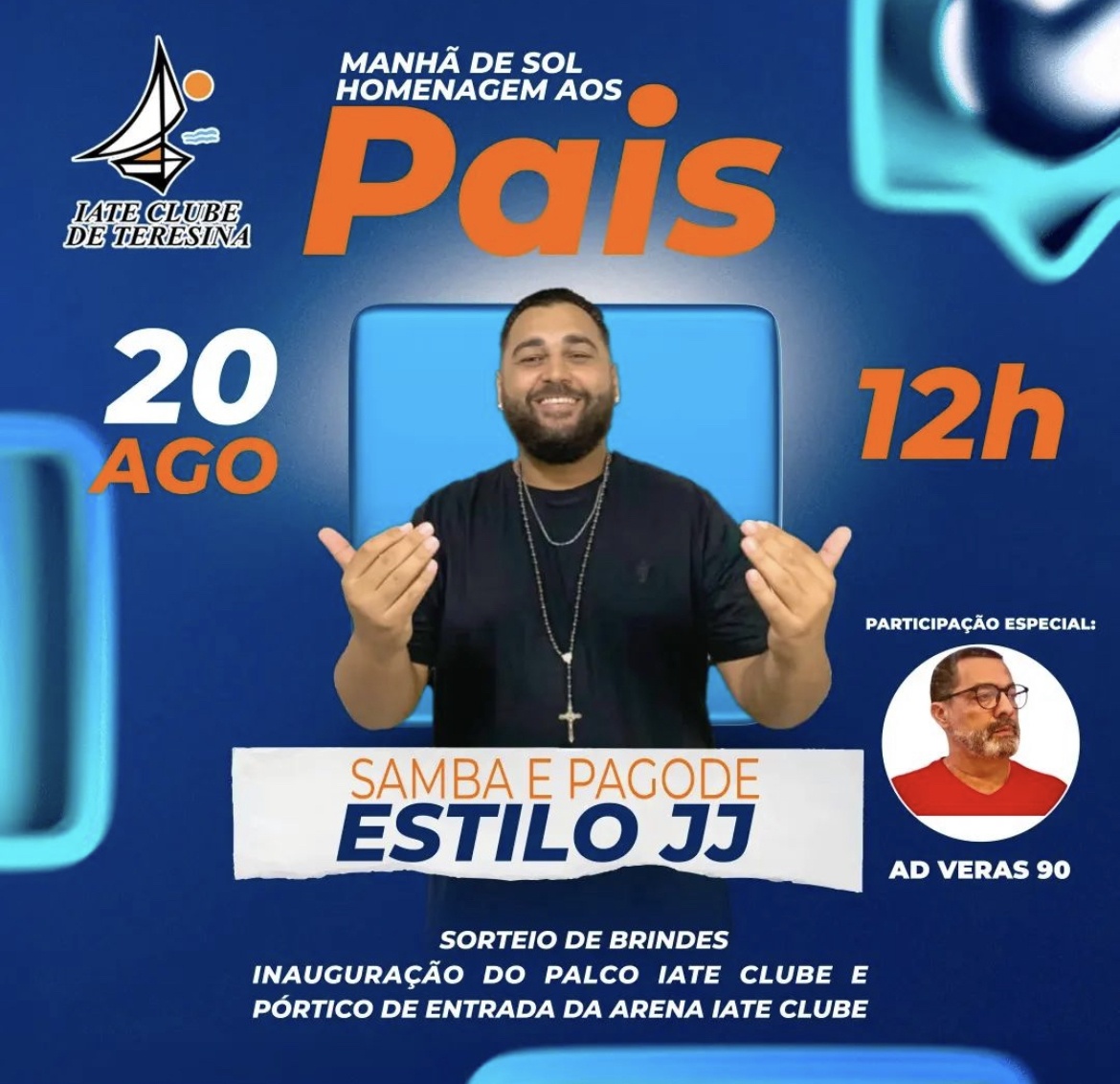 a festa dos Pais será no próximo domingo, no Iate Clube de Teresina. Confira as atrações