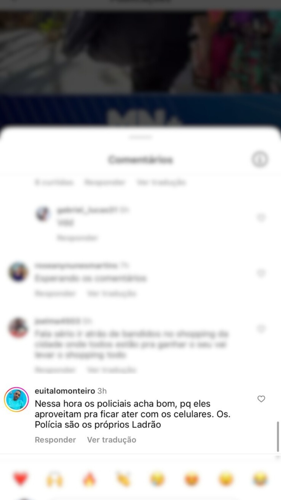 Comentário feito pelo homem