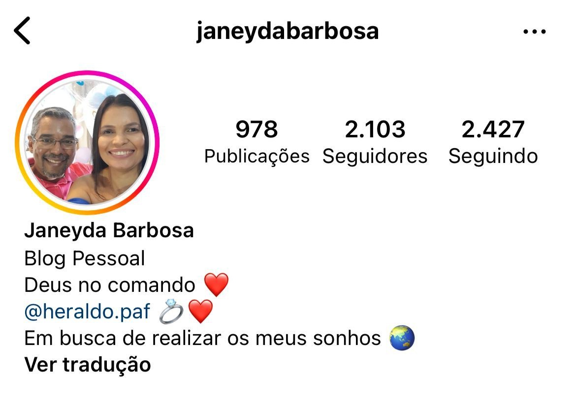 Janeyda e Heraldo nas redes sociais. Juntos no lar e no trabalho até que um decreto os separe