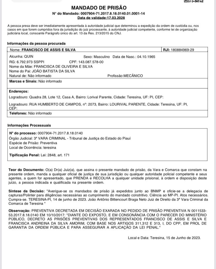 Mandado de prisão