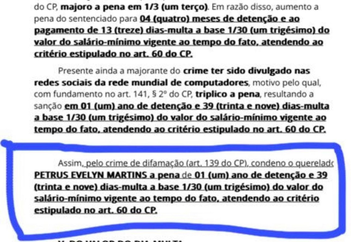 Print do crime imputado