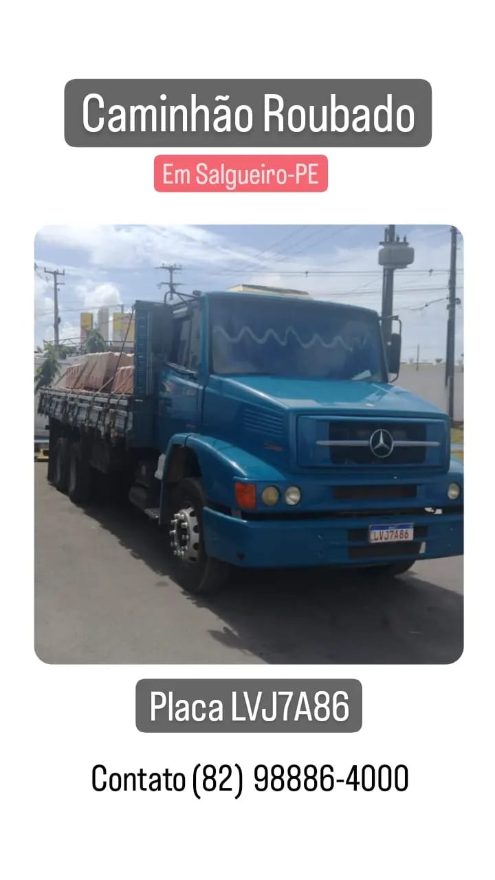 Quando foi roubado, o veículo estava com uma carga avaliada em R$ 100 mil.