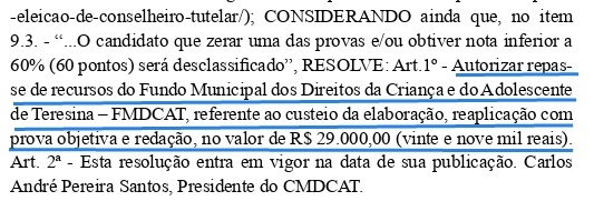 Valor da reaplicação das provas