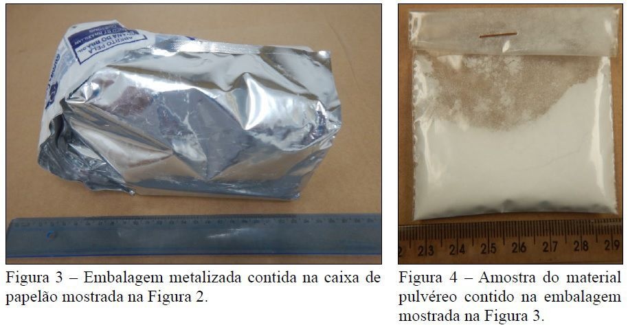 Embalagem interceptada em encomenda postal continha uma substância usada para adulterar cocaína