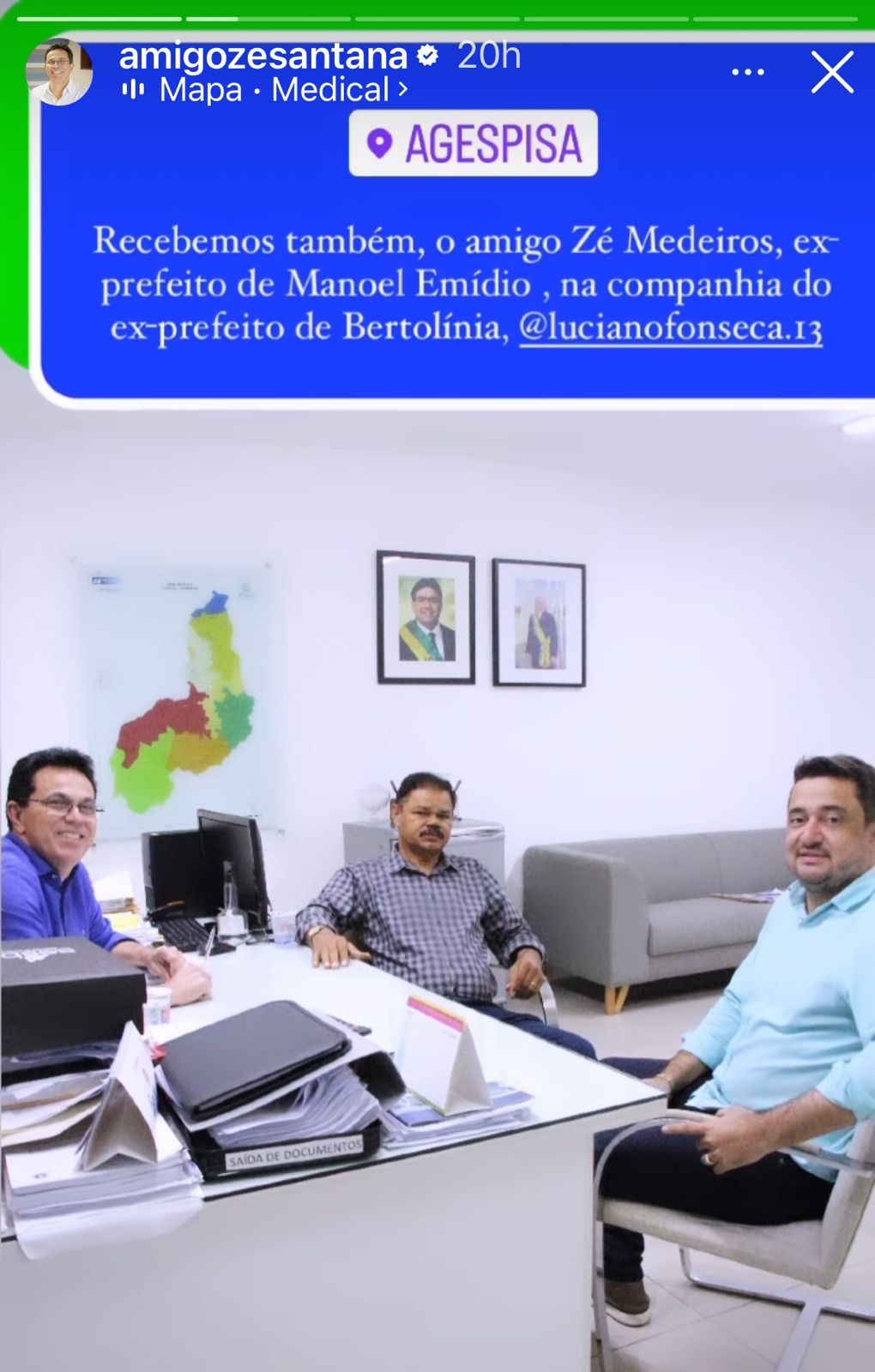 Alguém disse que Zé Santana não despacha não Agespisa? Errou, ele está aí recebendo políticos do interior. Não tem comitê eleitoral melhor