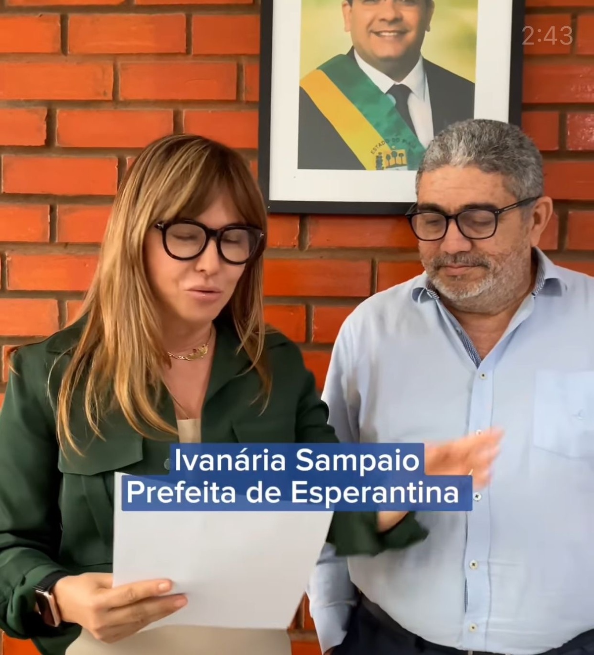 Esse deve ser o último ato de Antônio Luís como secretário de Saúde. Dando dinheiro para Ivanaria, prefeita de Esperantina