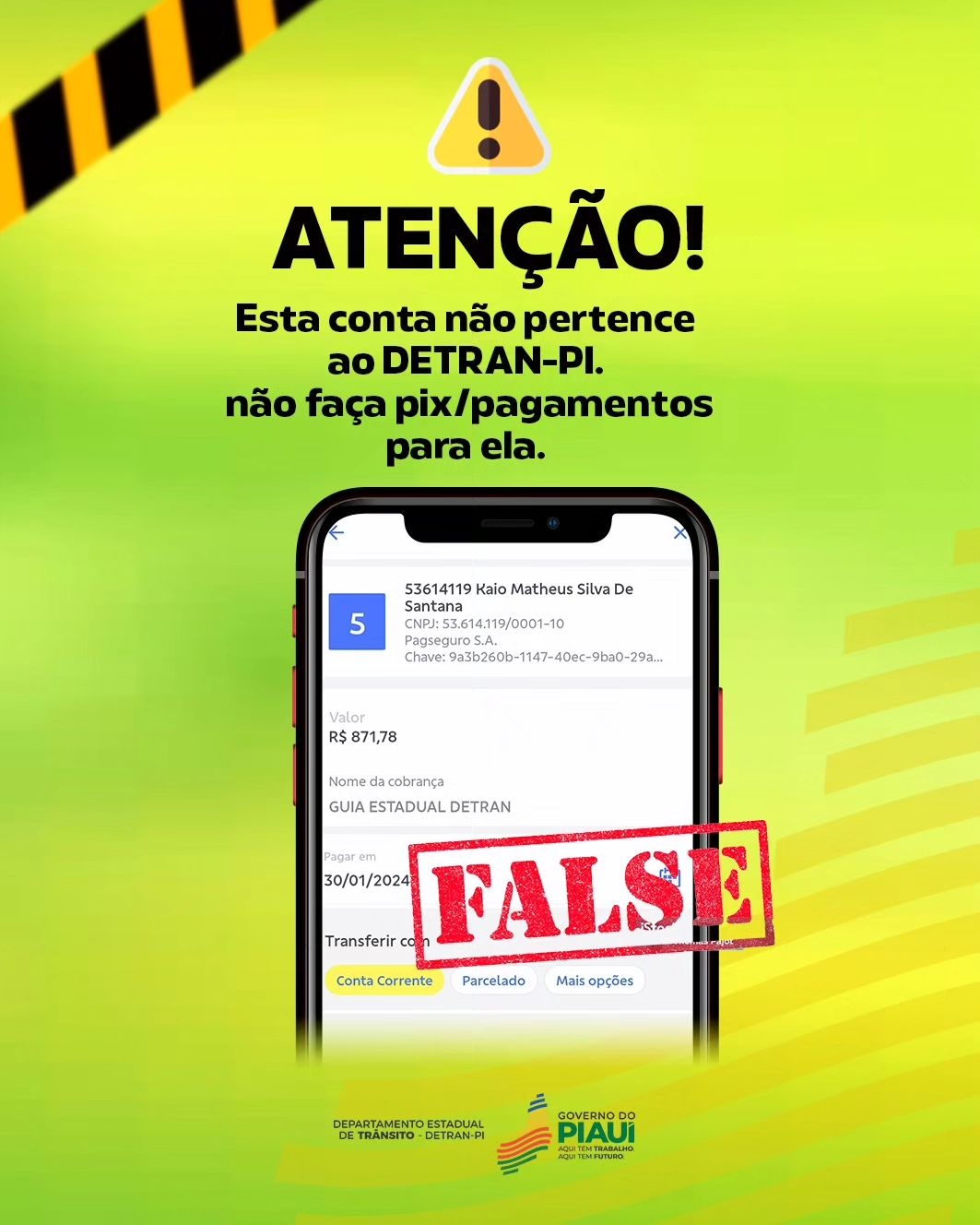 Fraude em site falso do DETRAN