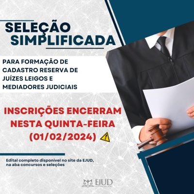 Inscrições enceram nesta quinta-feira 01/01