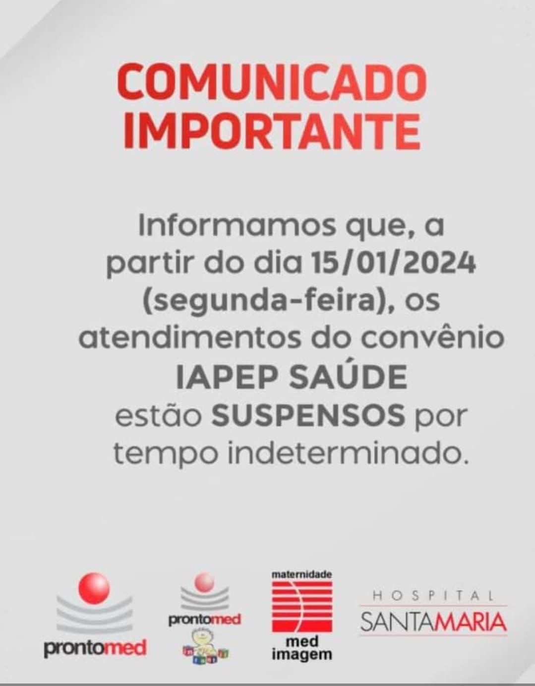 O governo precisa explicar urgentemente como o servidor deve fazer enquanto durar essa suspensão no atendimento no Iapep saúde. A coisa eh séria .