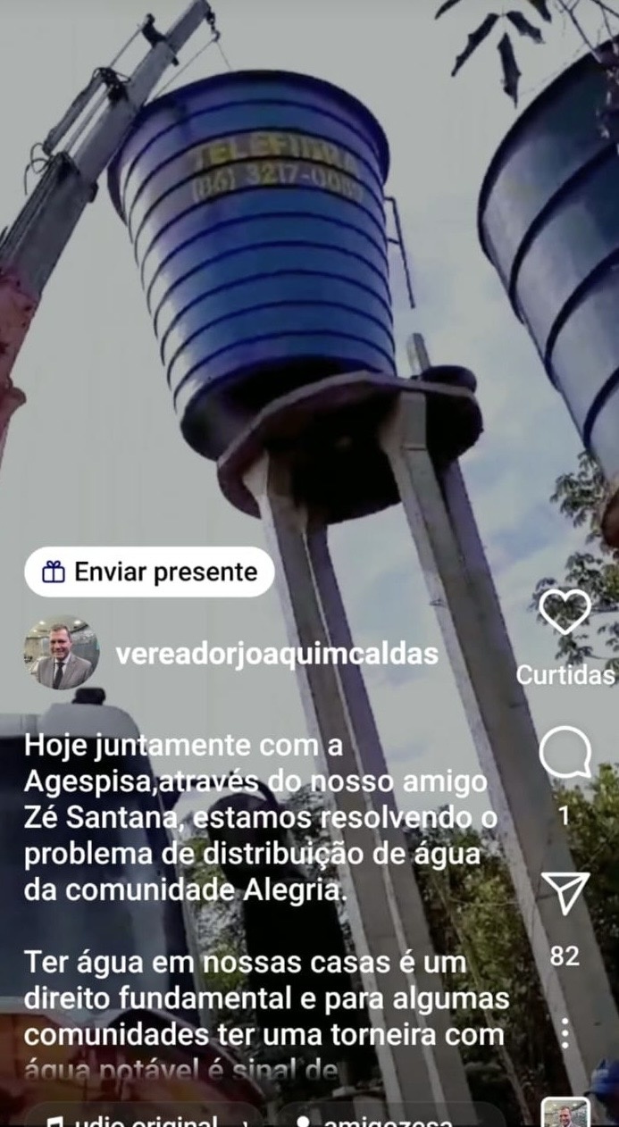 O uso político da estatal de água que é propagada como propriedade do Zé Santana