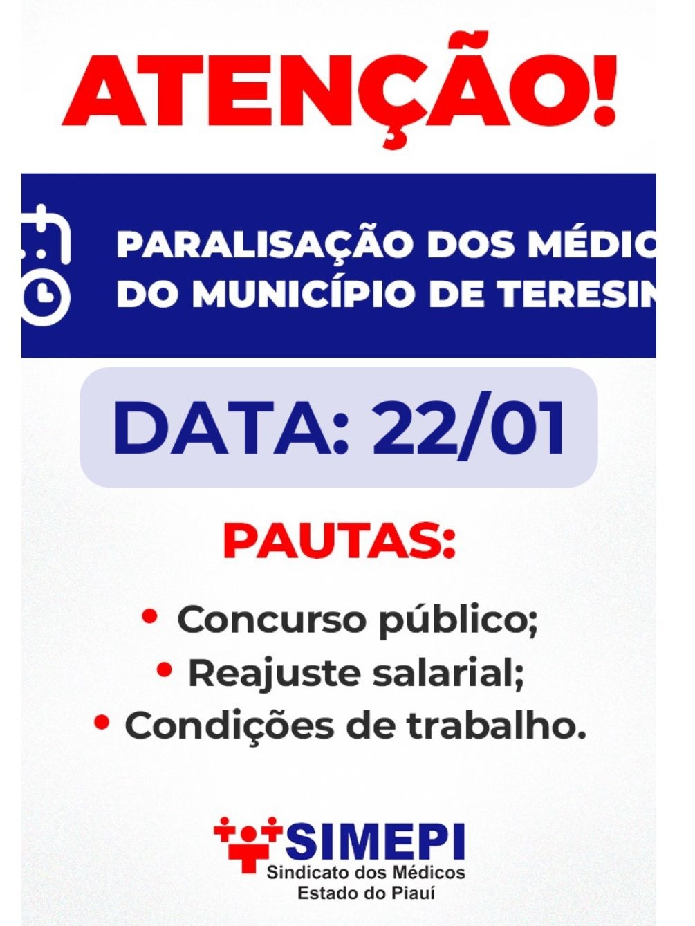 Paralisação dos médicos