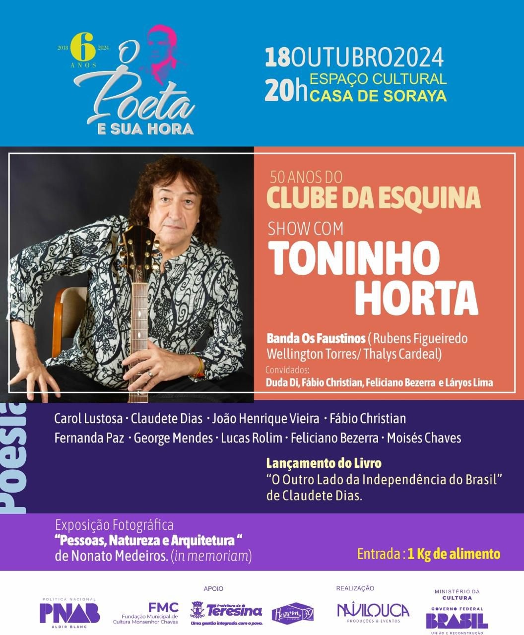 6 anos de O Poeta & sua Hora agitam esta sexta (18) com música, exposição e mais