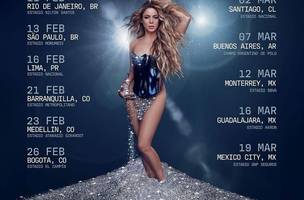 A cantora se apresentará no Rio de Janeiro e São Paulo em fevereiro, com pré-venda em outubro (Foto: Reprodução/Instagram/Shakira)