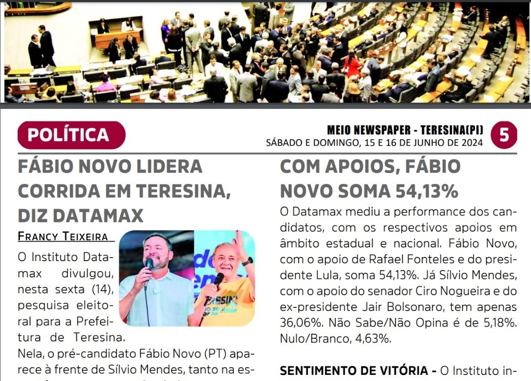 Campanha pro-Fábio Novo no site do Governo