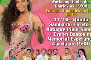 Evento inclui workshop e apresentações com Evelyn Bastos e artistas locais. (Foto: Reprodução/Divulgação)