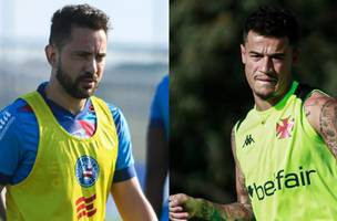 Everton e Coutinho devem ser titulares na partida• Letícia Martins / Bahia / Matheus Lima / Vasco (Foto: • Letícia Martins / Bahia / Matheus Lima / Vasco)