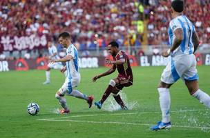 Lance de Venezuela x Argentina pelas Eliminatórias• Reprodução/X Argentina (Foto: • Reprodução/X Argentina)