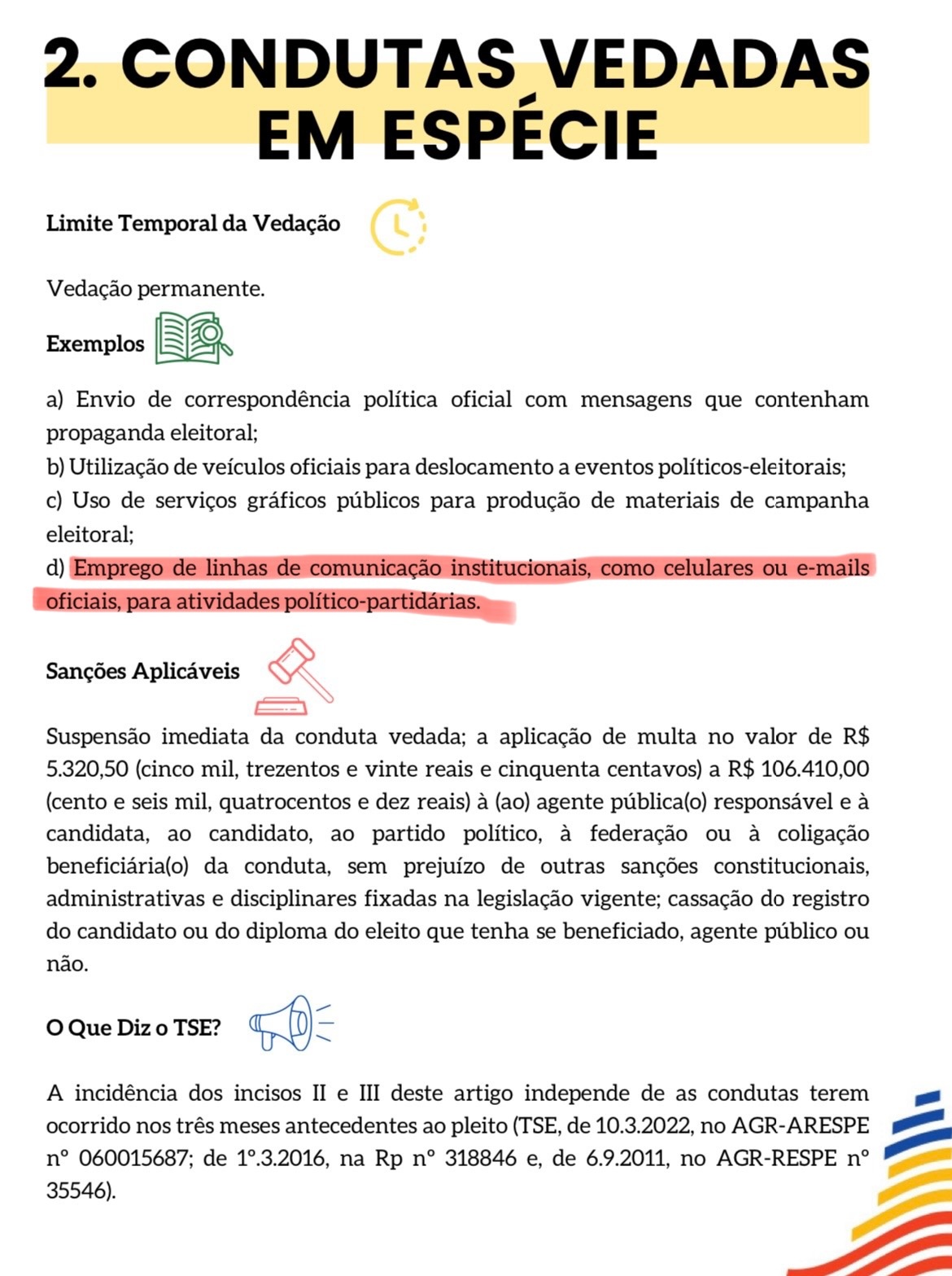 Manual da Procuradoria Geral do Estado veda a conduta