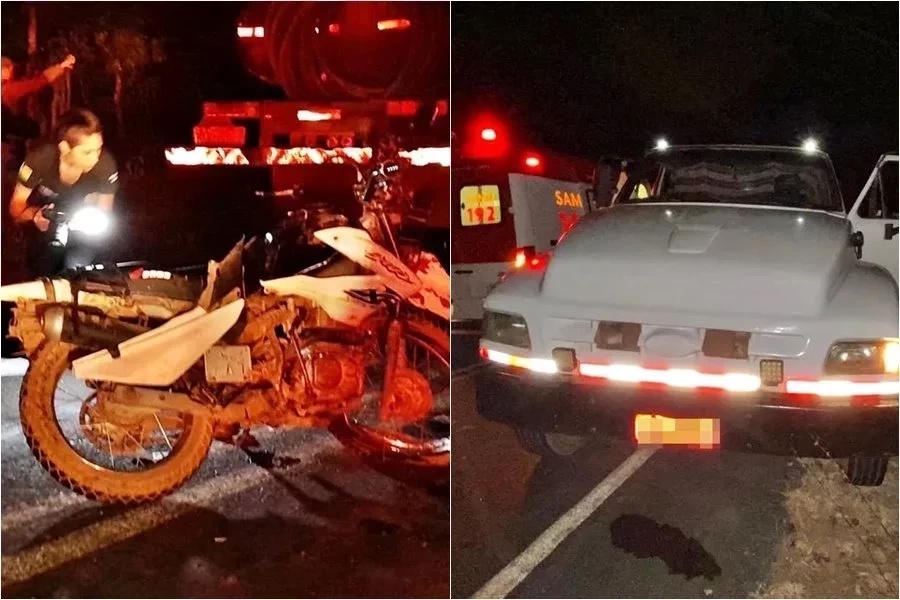 Motociclista idoso colide com caminhão-pipa e morre na PI-301, em Luís Correia