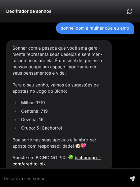 O site transforma sonhos de apostadores em indicações de animais para apostas vencedoras.