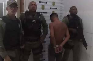PM reagiu a tentativa de homicídio; Supespeito foi preso e conduzido a Central de Flagrantes. (Foto: Reprodução)