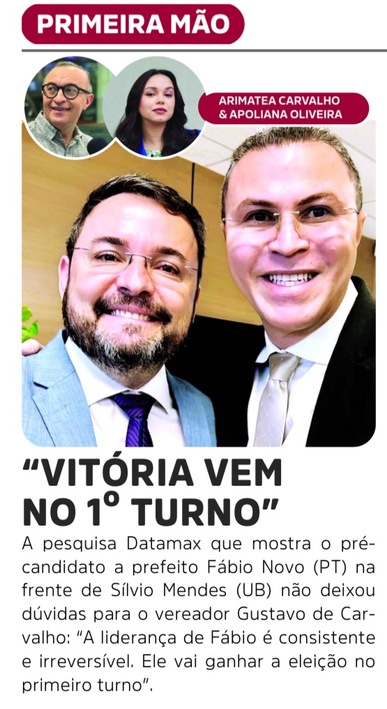 Trecho da publicação menciona vitória de Fábio em primeiro turno