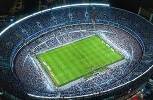 Vista aérea do Monumental de Núñez, casa do River Plate, durante jogo da Argentina• Divulgação/River Plate (Foto: • Divulgação/River Plate)