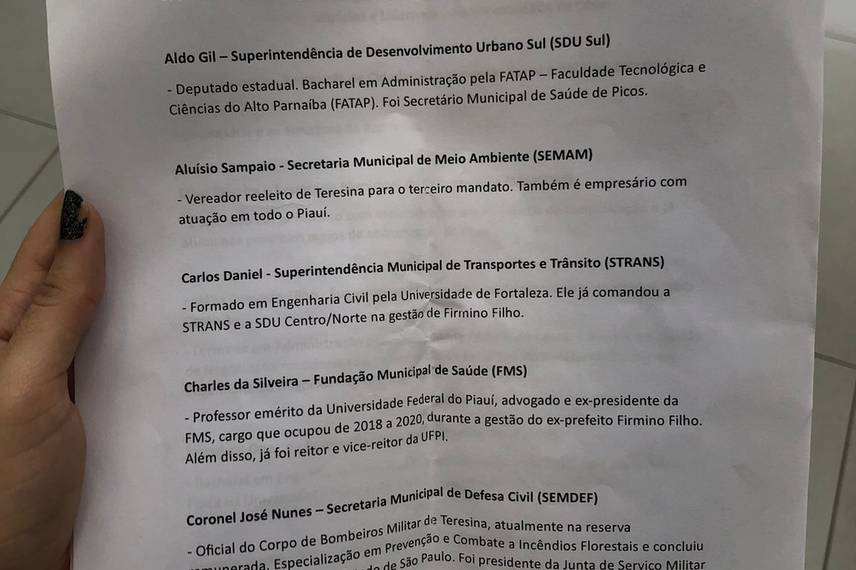 Conheça os secretários e dirigentes da nova gestão de Teresina Conheça os secretários e dirigentes da nova gestão de Teresina