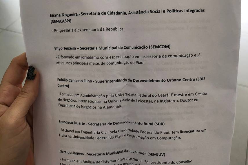 Conheça os secretários e dirigentes da nova gestão de Teresina Conheça os secretários e dirigentes da nova gestão de Teresina